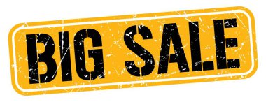 Turuncu-siyah grungy işareti üzerine yazılmış BIG satış metni.