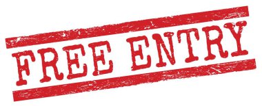 Kırmızı grungy satır işareti üzerine yazılmış ücretsiz giriş metni.