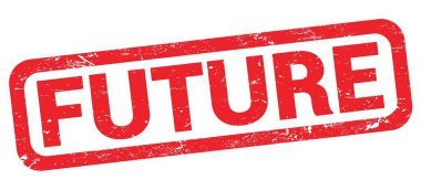 FUTURE text written on red rectangle stamp sign.