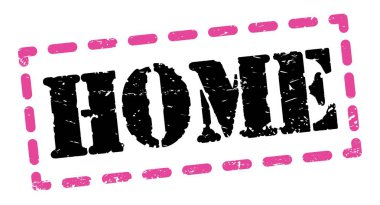 Pembe-siyah panele yazılmış ev metni.