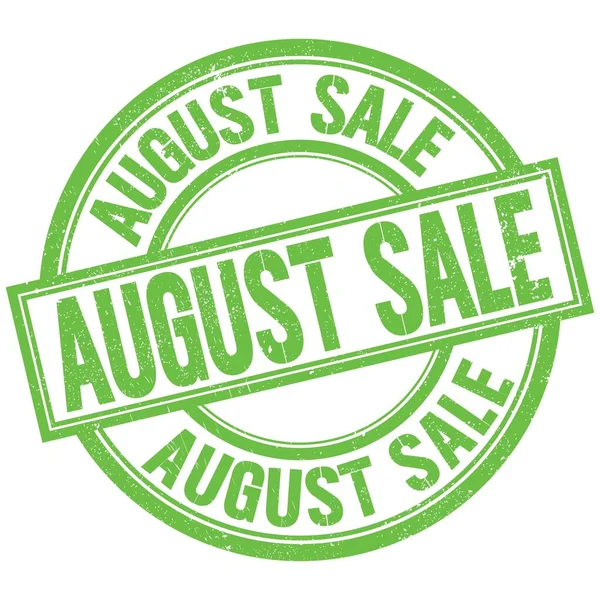 August Sale Text Written Word Green Stamp Sign — 图库照片