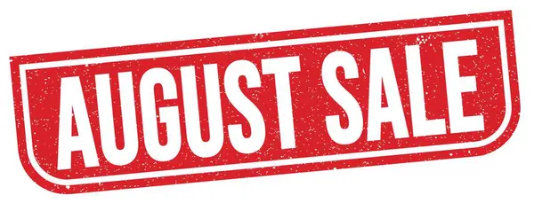 August Sale Text Written Red Grungy Stamp Sign — 图库照片