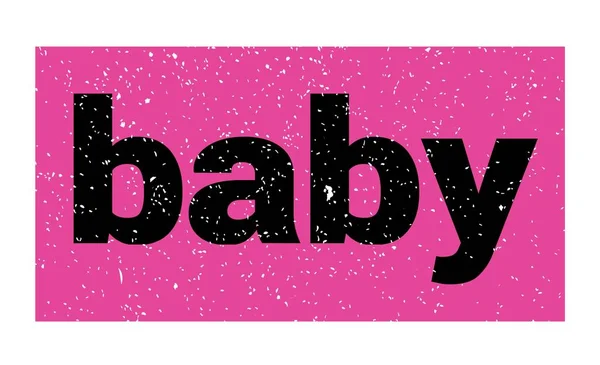 Baby Text Written Pink Black Grungy Stamp Sign — Stock fotografie