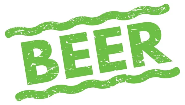 Beer Text Written Green Lines Stamp Sign — Stockfoto