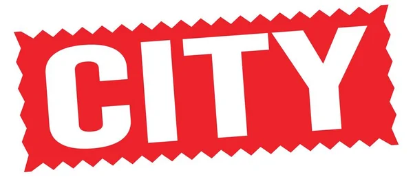 City Text Written Red Zig Zag Stamp Sign — Zdjęcie stockowe