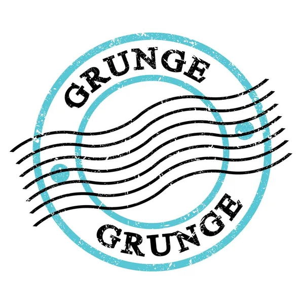 Grunge Текст Написаний Синьо Чорній Гранжевій Поштовій Марці — стокове фото