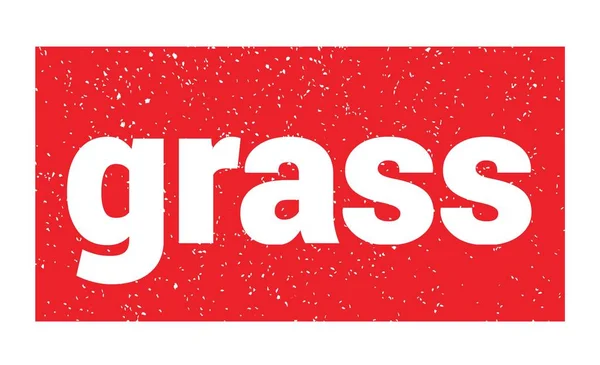 Grass Text Written Red Grungy Stamp Sign — Stock Photo, Image