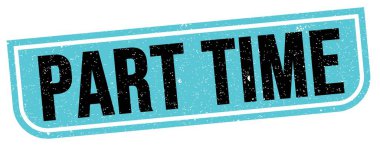 Yarı zamanlı metin mavi-siyah grungy işareti üzerine yazılmış.