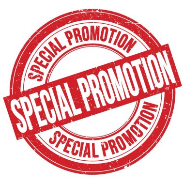 Kırmızı yuvarlak damga işareti üzerine yazılmış Özel Tanıtım metni