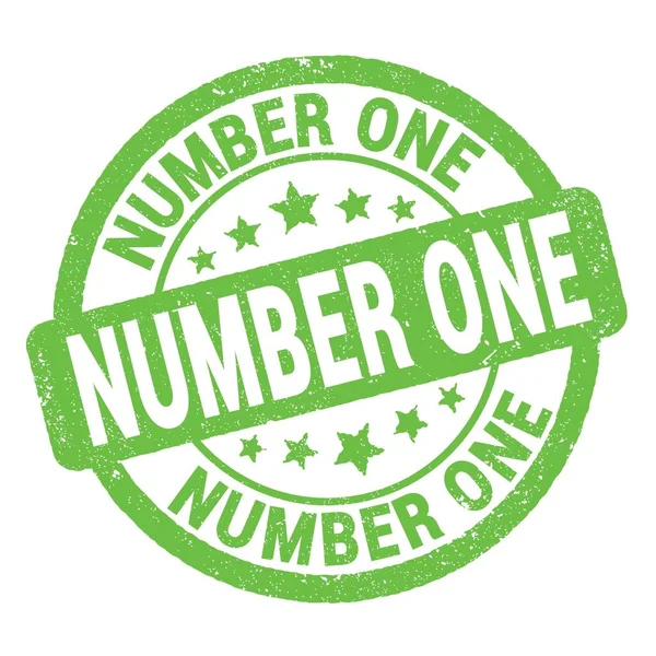 Number One Text Written Green Grungy Stamp Sign — Zdjęcie stockowe