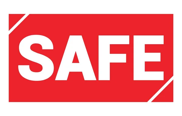 Safe Tekst Napisany Czerwonym Prostokątnym Znaku Znaczka — Zdjęcie stockowe