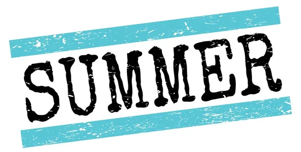 Summer Text Written Blue Black Grungy Lines Stamp Sign — 图库照片