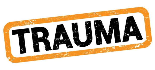Trauma Text Written Orange Black Rectangle Stamp Sign — Stock Photo, Image