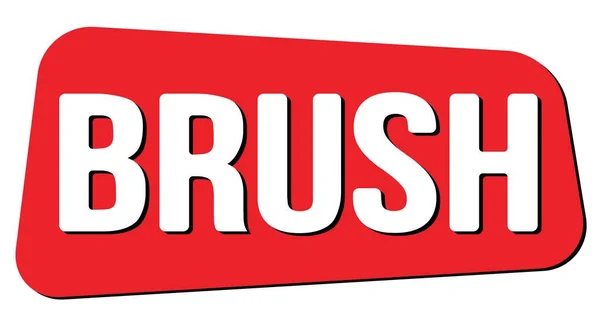 Brush Text Written Red Trapeze Stamp Sign —  Fotos de Stock
