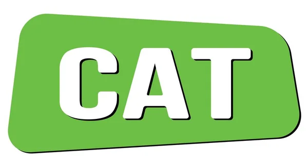 Cat Text Written Green Trapeze Stamp Sign — 图库照片