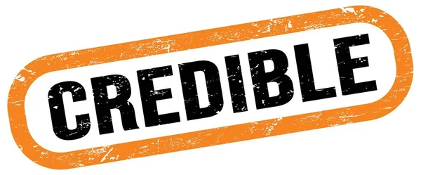 Credible Text Orange Black Rectangle Stamp Sign — Stock Photo, Image