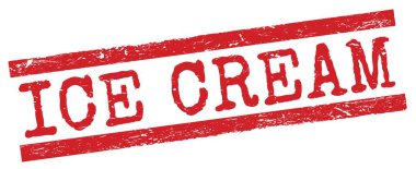 ICE CREAM metni kırmızı grungy satır işareti üzerine yazılmış.