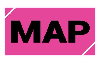 Pembe-siyah dikdörtgen işareti üzerine yazılmış MAP metni.