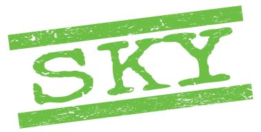 Yeşil grungy satır işareti üzerine yazılmış SKY metni.