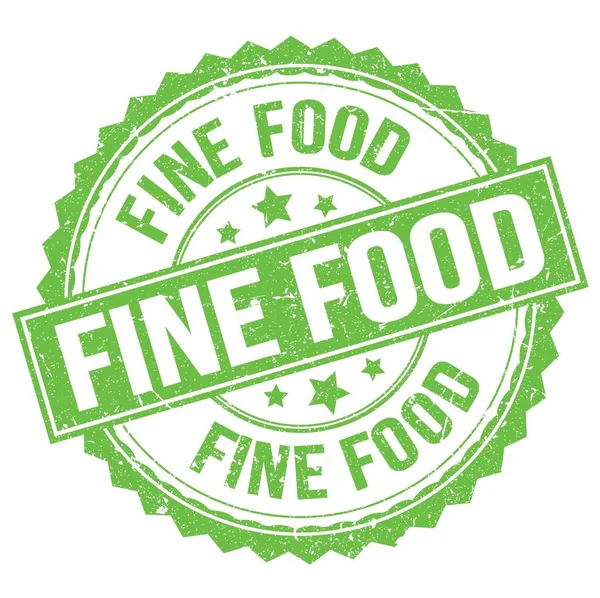 Fine Food Text Written Green Stamp Sign — Stok fotoğraf