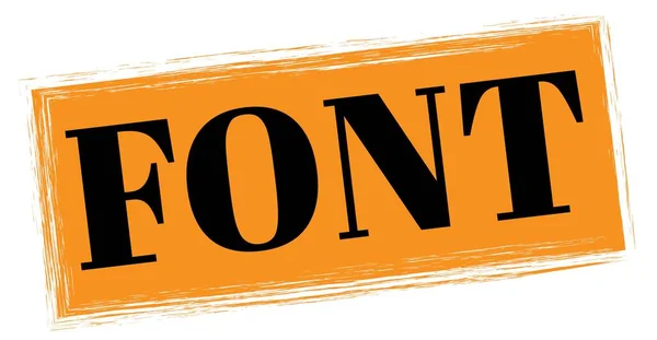 Font Text Written Orange Black Rectangle Stamp Sign — Φωτογραφία Αρχείου