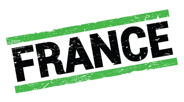 France Text Written Green Rectangle Stamp Sign — 图库照片