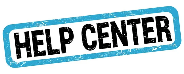 Help Center Text Written Blue Black Rectangle Stamp Sign — Stock fotografie