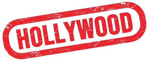 Hollywood Tekst Rood Rechthoek Stempel Teken — Stockfoto