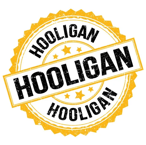 Hooligan Text Written Yellow Black Stamp Sign — Photo
