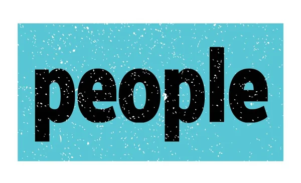 People Text Written Blue Black Grungy Stamp Sign - Stock-foto