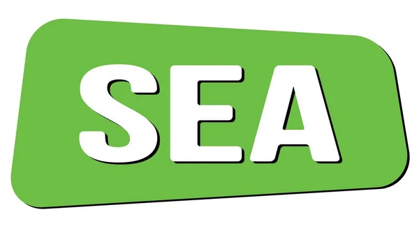 Sea Text Written Green Trapeze Stamp Sign — Φωτογραφία Αρχείου