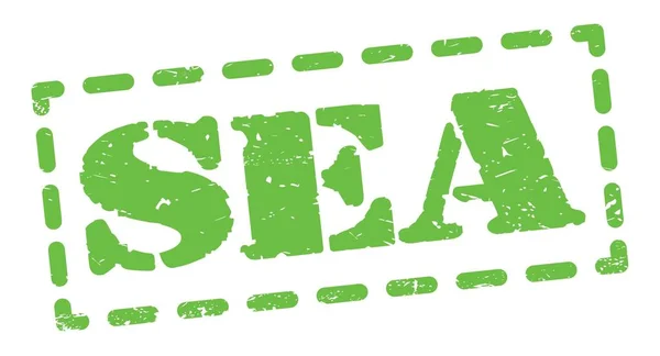 Sea Text Written Green Dash Stamp Sign — 스톡 사진