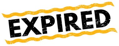 Sarı-siyah çizgi işareti üzerine yazılmış ExPIRED metin.
