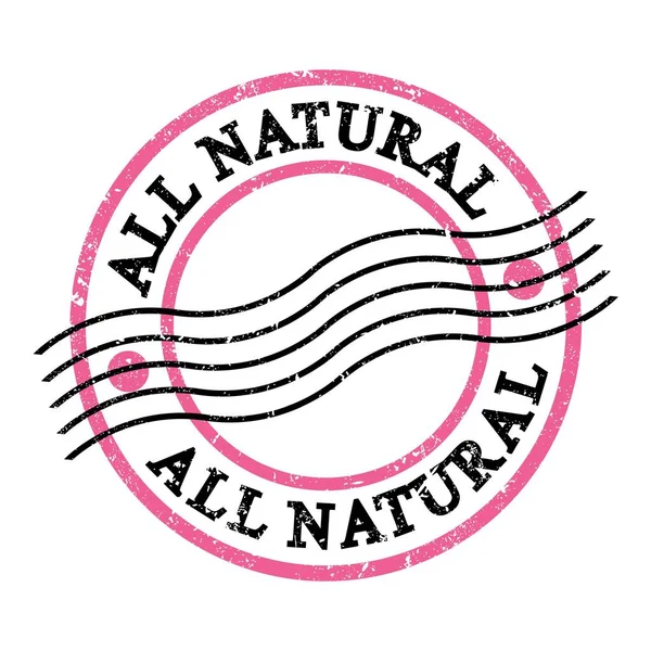All Natural Text Written Pink Black Grungy Postal Stamp — Stock Fotó