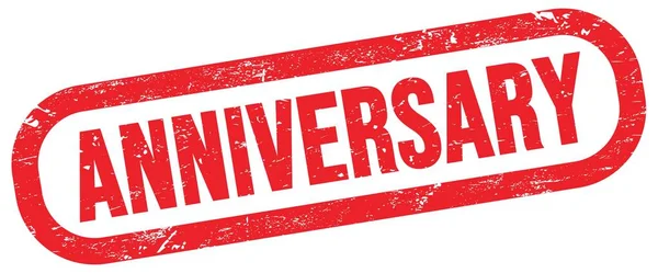 Anniversary Text Red Rectangle Stamp Sign — Stockfoto
