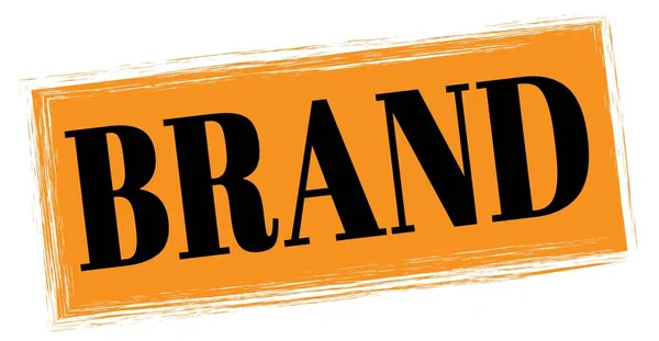 Brand Text Written Orange Black Rectangle Stamp Sign — ストック写真
