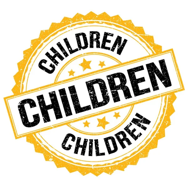 Children Text Written Yellow Black Stamp Sign — Stockfoto