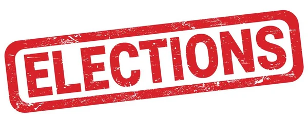 Elections Text Written Red Rectangle Stamp Sign — Foto de Stock