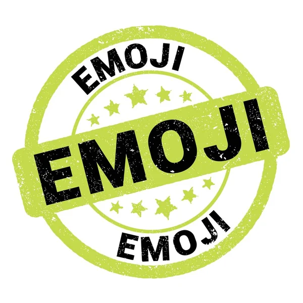 Emoji Text Written Green Black Grungy Stamp Sign — Stockfoto