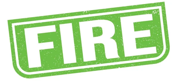 Fire Text Written Green Grungy Stamp Sign — Stockfoto