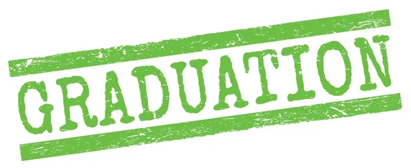 Graduation Text Written Green Grungy Lines Stamp Sign – stockfoto