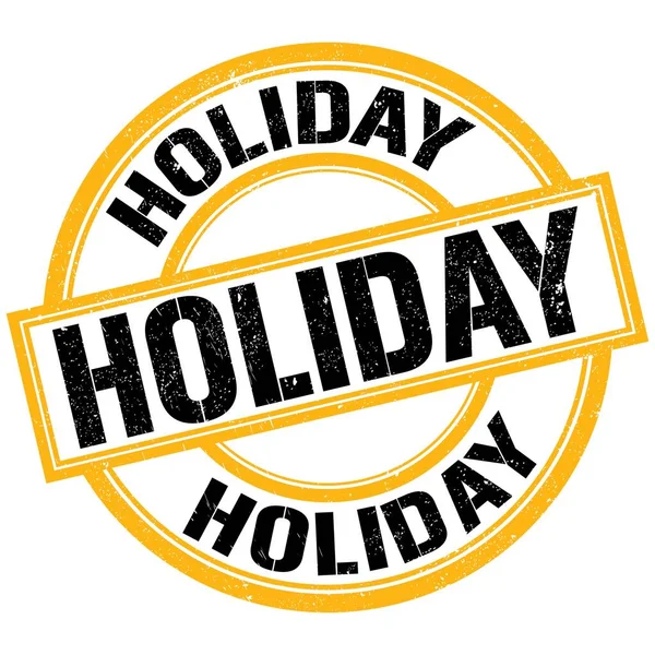 Holiday Text Written Yellow Black Stamp Sign — Stockfoto