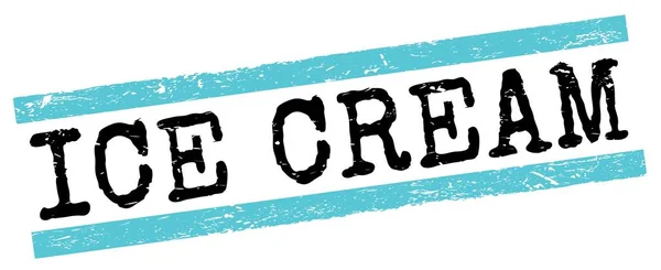 Ice Cream Text Written Blue Black Grungy Lines Stamp Sign — 图库照片