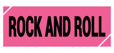 Rock and Roll metni pembe-siyah grungy işareti üzerine yazılmış..