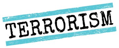 TERRORISM text written on blue-black grungy lines stamp sign.