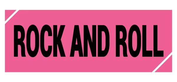 Rock Roll Text Written Pink Black Grungy Stamp Sign — Fotografia de Stock