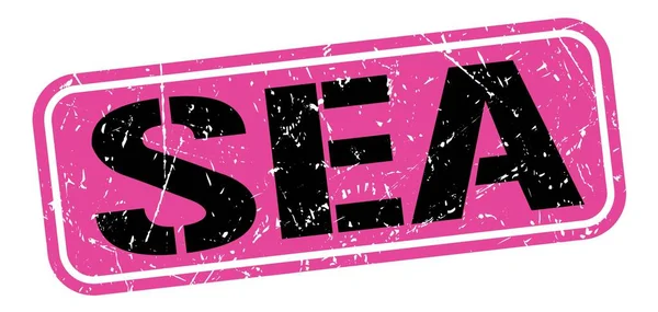 Sea Text Written Pink Black Grungy Stamp Sign — Zdjęcie stockowe