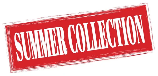 Text Summer Collection Zapsaný Červeném Obdélníkovém Razítku — Stock fotografie