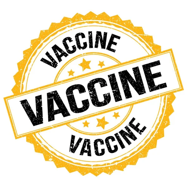 Vaccine Text Written Yellow Black Stamp Sign — Fotografia de Stock