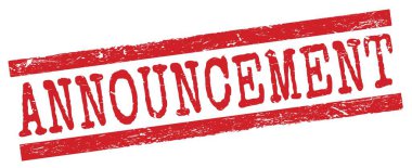 Kırmızı grungy satır işareti üzerine yazılmış ANNCEMENT metin.